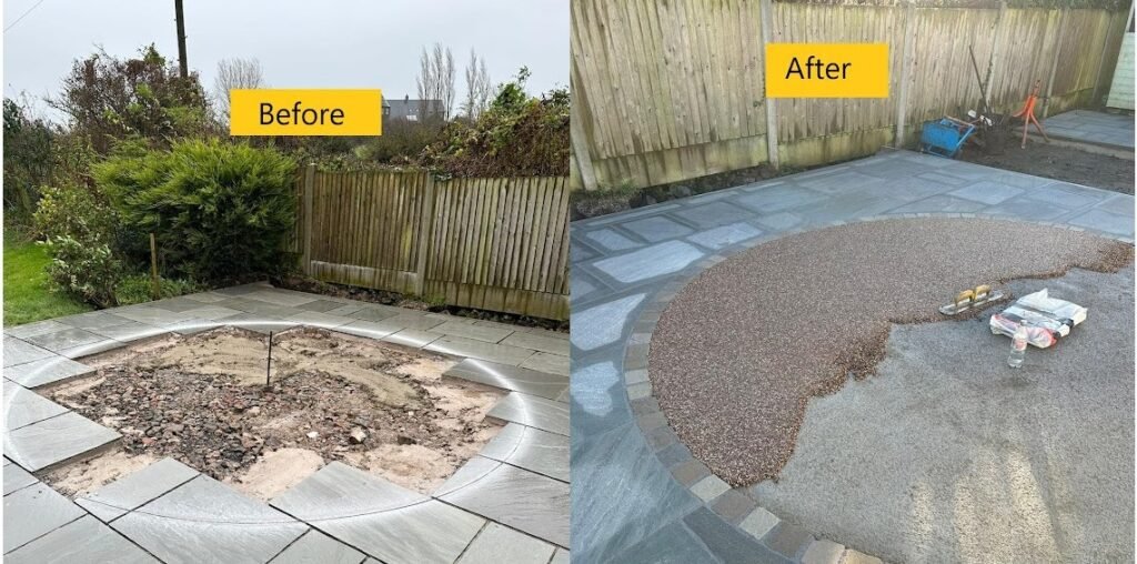 Before/After Image of Resin Driveway Lancaster