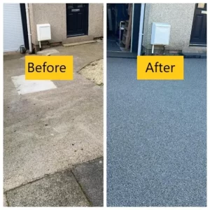 🌟✨ Witness the Transformation: Before & After of Our Stunning Resin driveway Installation Job Done in Morecambe
