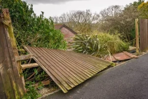 Fence Down In Storms In Morecambe